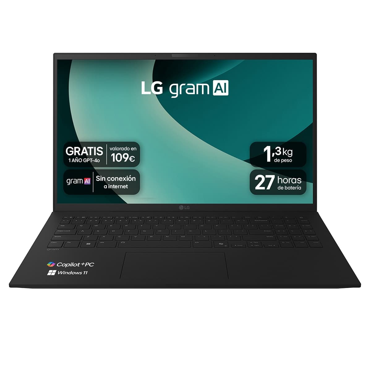 LG - Portátil LG gram 15Z80T, Ryzen AI 7-350, 32GB, 1TB SSD, 15", W11.