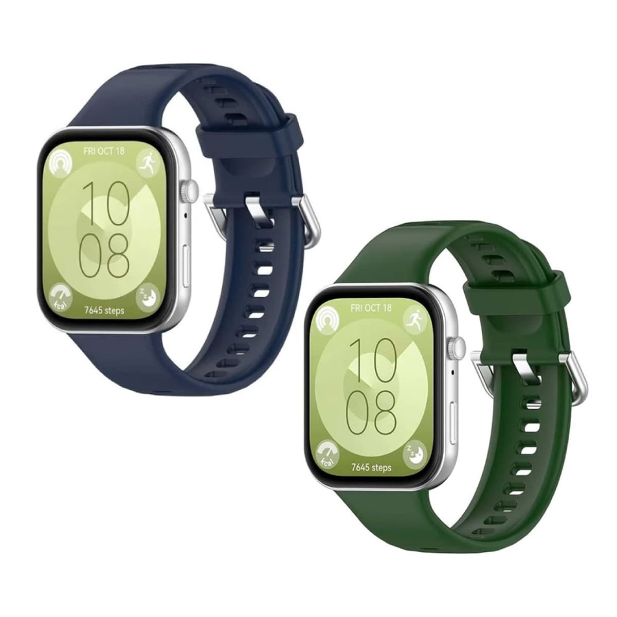 Friendly License - Pack de 2 unidades Correa Silicona Friendly License Verde y Azul para Huawei Watch Fit 3.