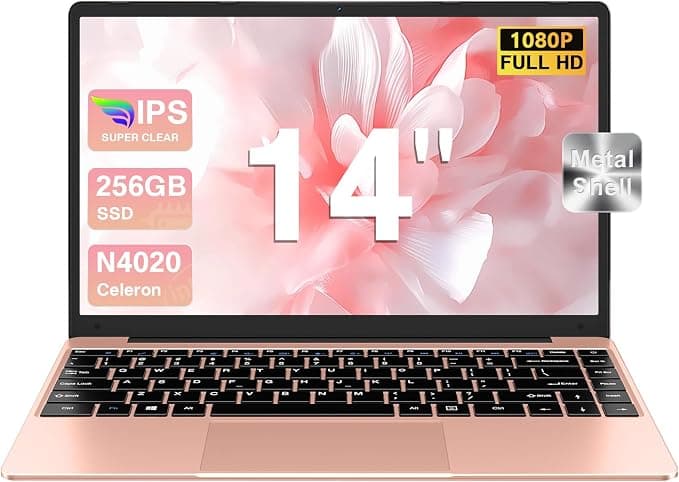 bvate 2026 Ordenador Portátil 14" Celeron 256GB SSD Oro