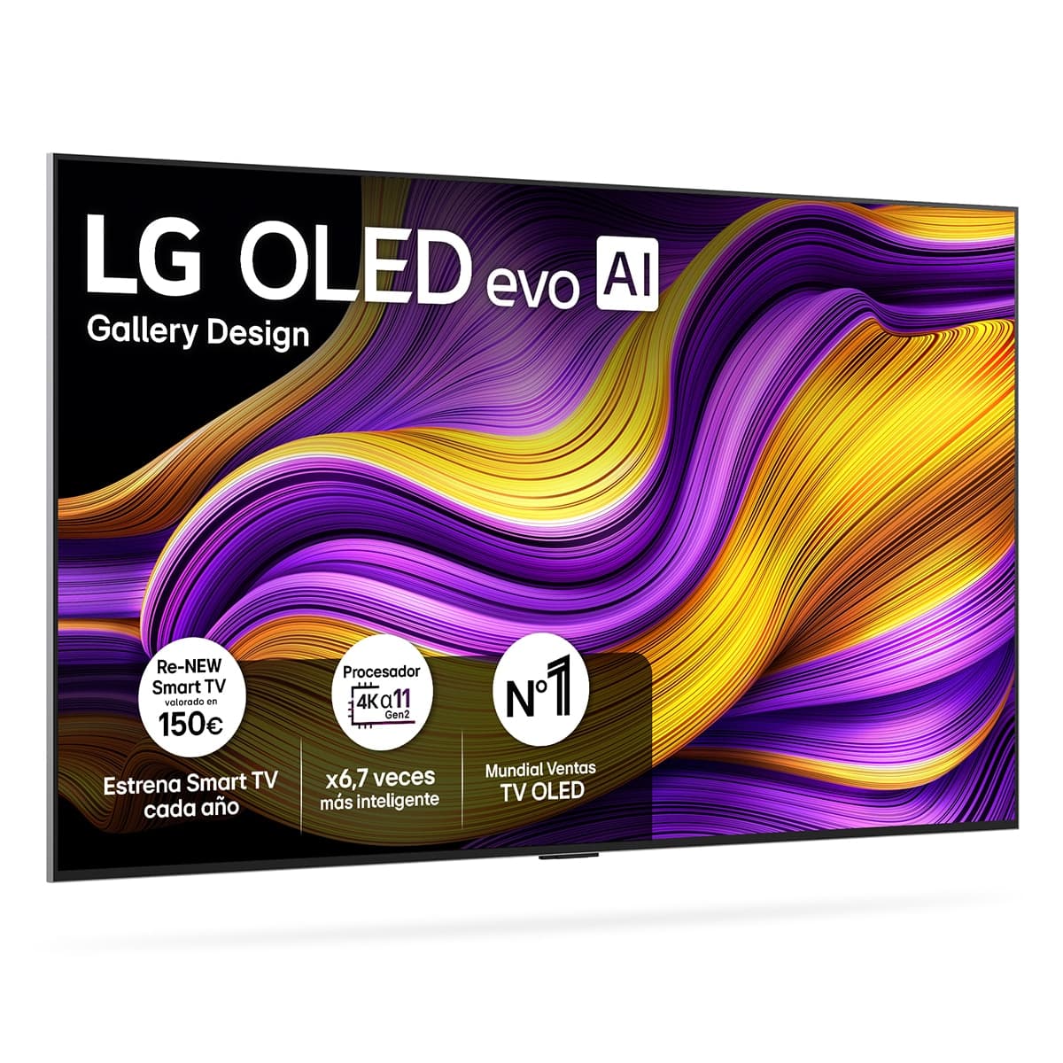 LG - TV OLED evo AI G5 164cm (65") LG OLED65G55LW, Smart TV 4K, soporte pared incluido.