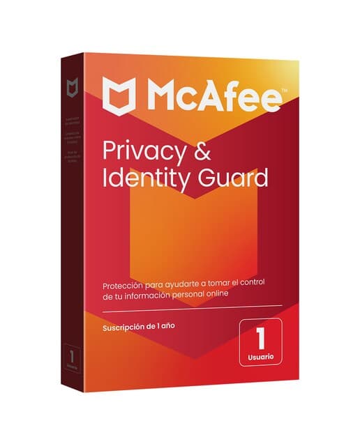 McAfee - McAfee Privacy & Identity Guard, Antivirus y seguridad en Internet, 1 usuario, suscripción 1 año.