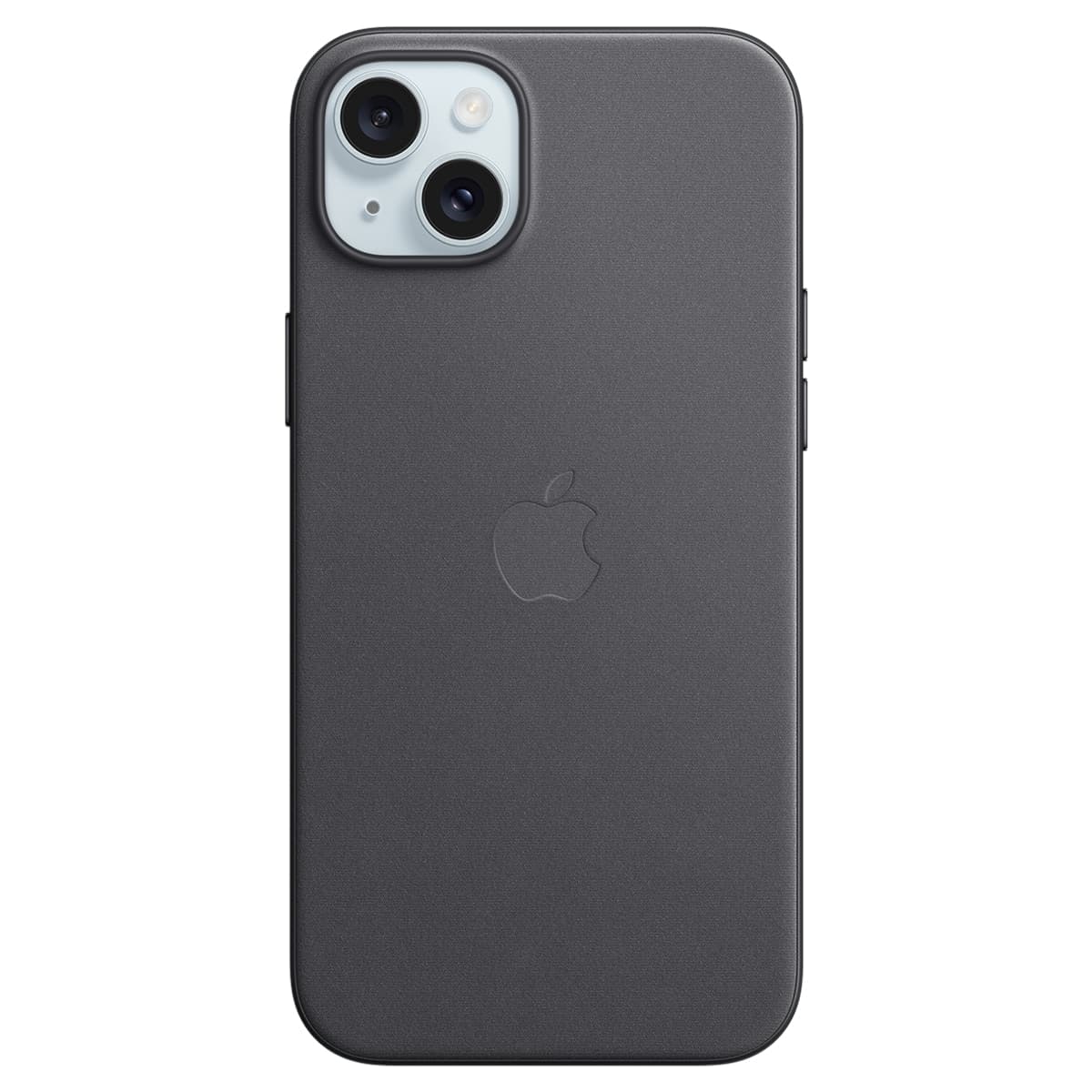 Apple - Funda de trenzado fino Negro con MagSafe para el iPhone 15 Plus.