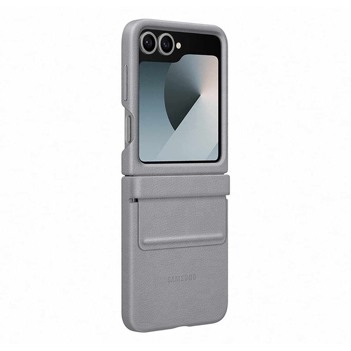 Samsung - Funda Samsung de ecopiel gris para Galaxy Z Flip6 - Z Flip7 FE.
