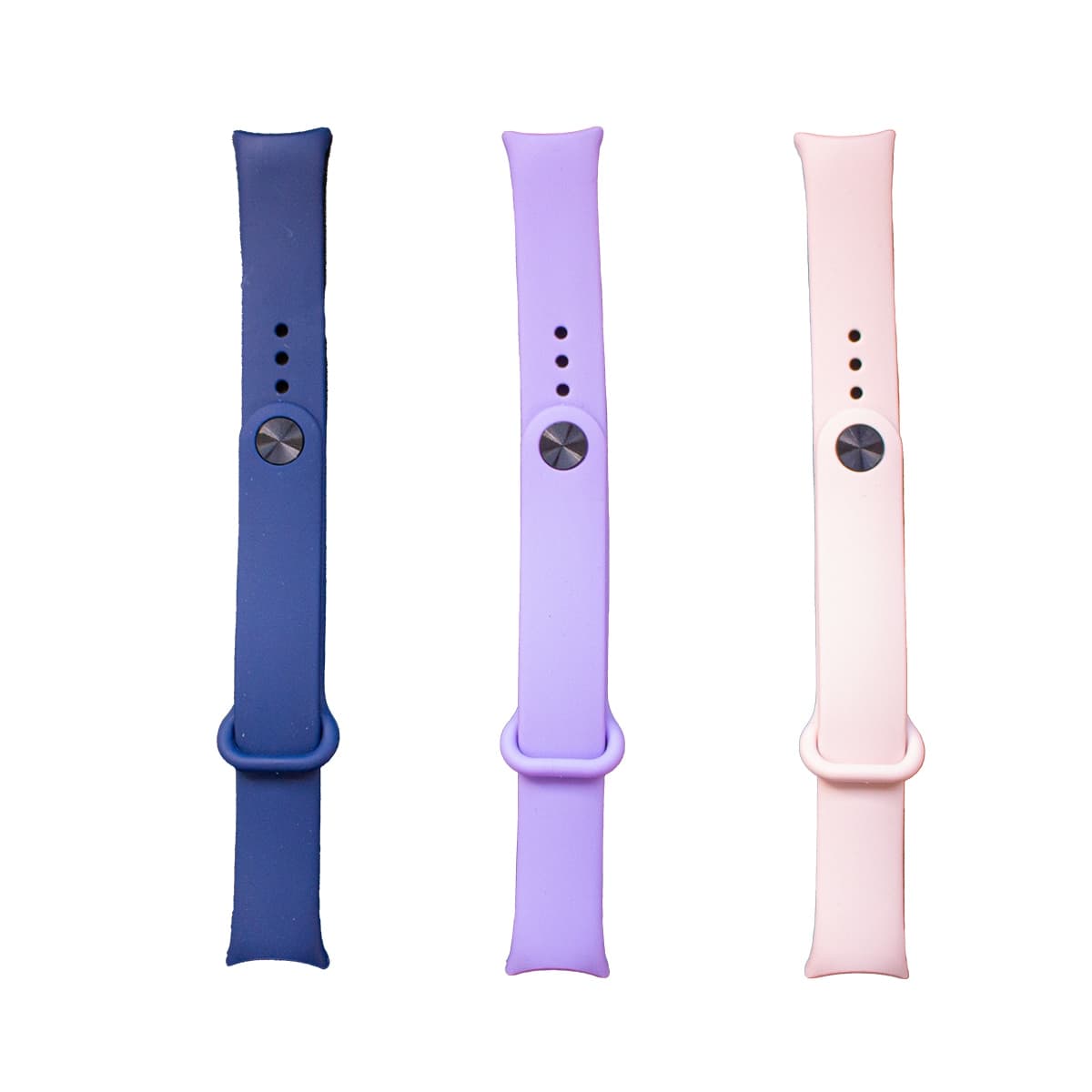Friendly License - Pack de tres correas de silicona Friendly License para Xiaomi Smart Band 8, azul marino, rosa y lila.