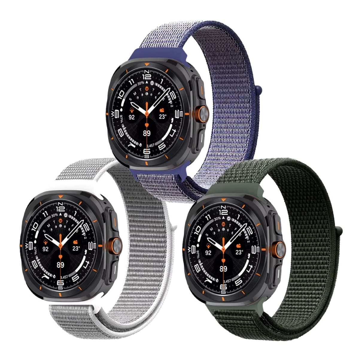 Friendly License - Pack de 3 unidades Correa Deportiva Loop Friendly License Verde, Azul y Gris para Samsung Galaxy Watch Ultra.